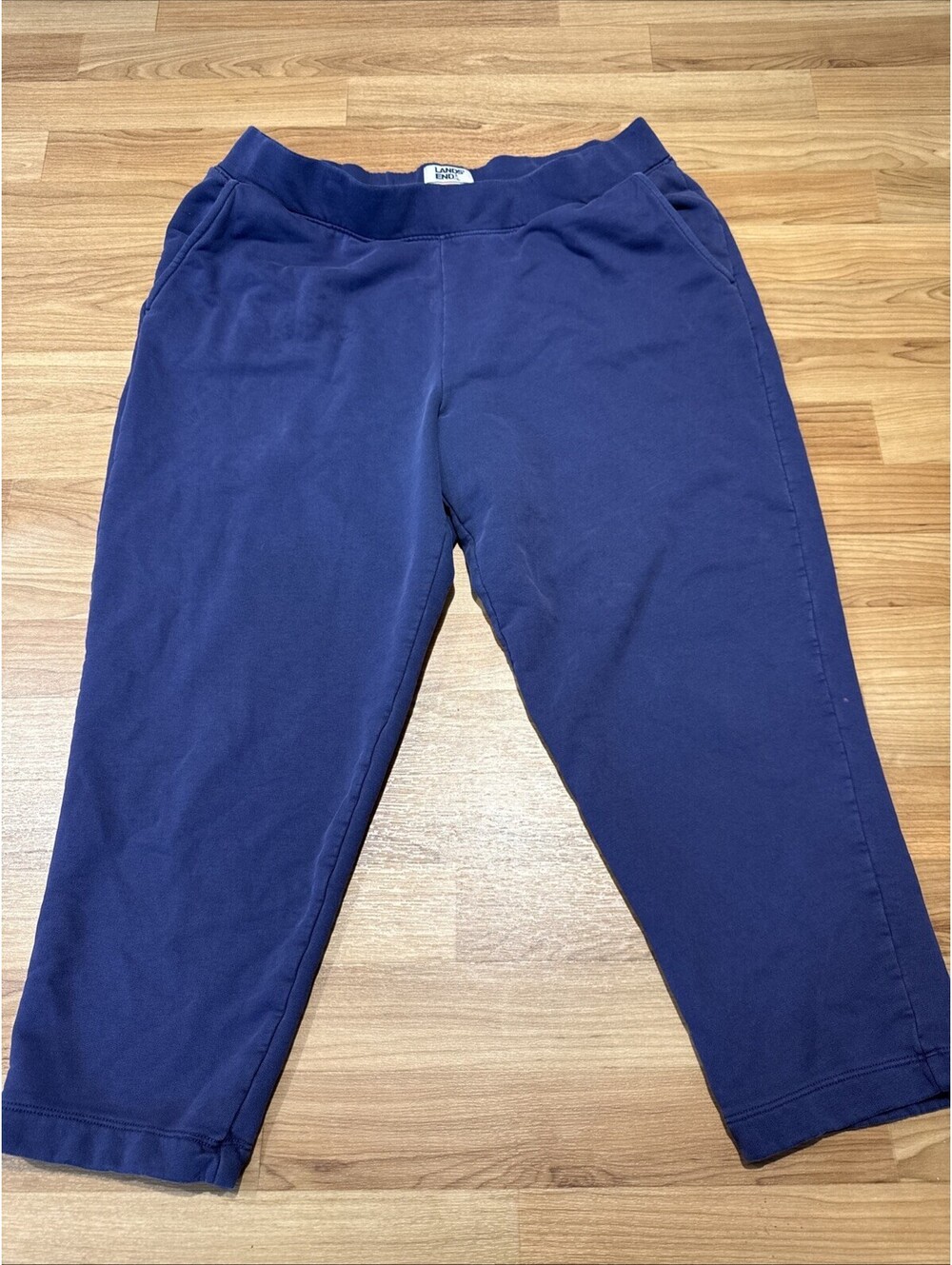 Lands’ End Serious Sweats Women’s XL Petite Navy Pull On Sweatpants Pockets